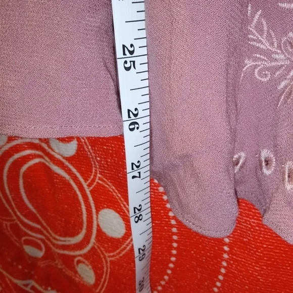❄️ NWT Pacsun LA Hearts Boho Mauve Pink Cold Shoulder Blouse Embroidered Sz XS - Picture 4 of 5